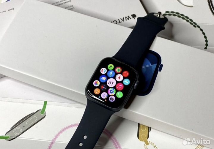 Apple watch 9 45 mm (яблоко при вкл)