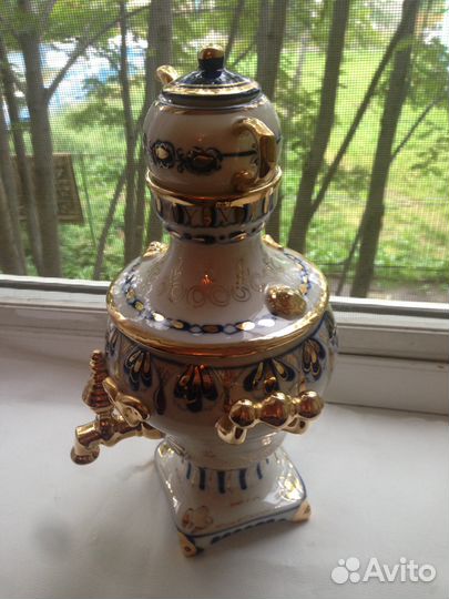 Коллекционный самовар гжель СССР олимпиада 80