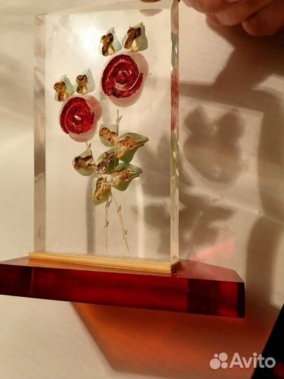 Сувенир 2розы в стекле