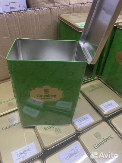 Железная коробка для чая с окном