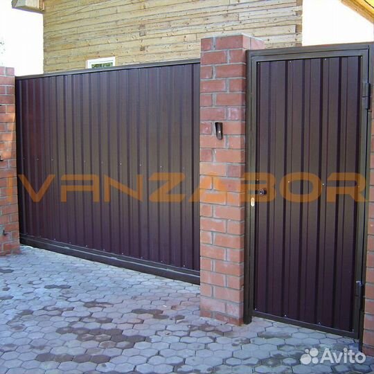 Забор из профлиста + ворота и калитка в Наволоках