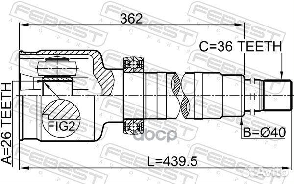 ШРУС внутренний правый 26X40X36 ford transit FY