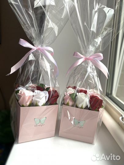 Коробочка-букет 9 мыльных роз