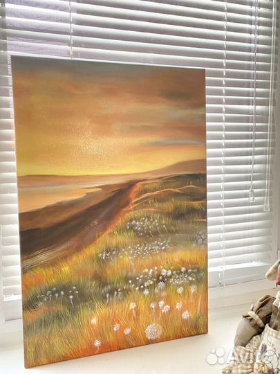 Картина маслом «Пламенный закат»