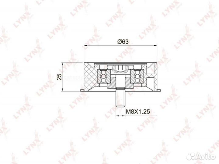 Lynxauto PB-3024 Ролик обводной ремня грм