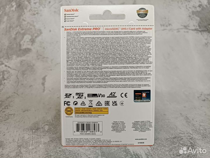 Карты памяти Sandisk Extreme Pro microsdxc-64Gb