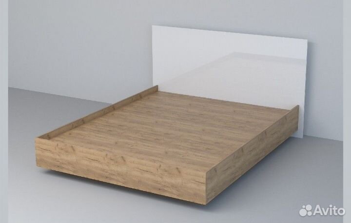 Кровать 1,6 арт.031 лдсп лн. Дуб Крафт Золотой/Камень Темный