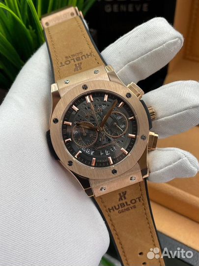 Каарцевые мужские часы Hublot хронограф