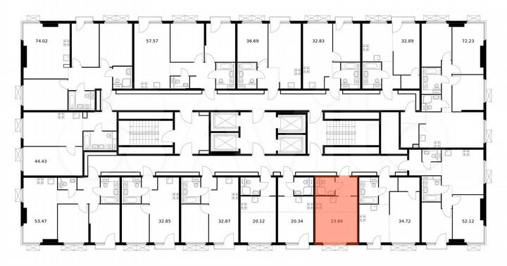 Квартира-студия, 23,8 м², 6/33 эт.