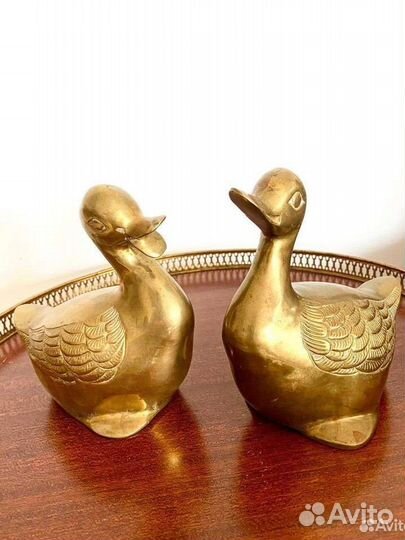 Статуэтки латунь винтаж парные утки Испания