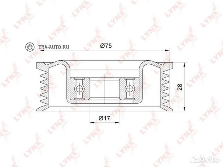 Lynxauto PB-7233 Ролик обводной приводного ремня