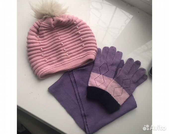 Шапка, перчатки и шарфик