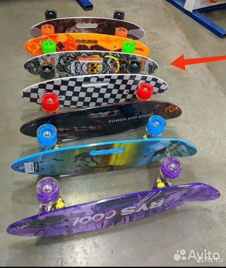 Пенниборд круизер пластиковый с ручкой