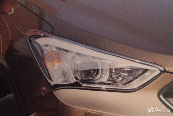 Накладки на передние фары Hyundai Santa Fe 3