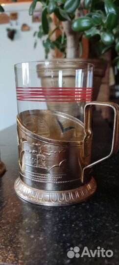Стаканы тонкое стекло+ подстаканник СССР