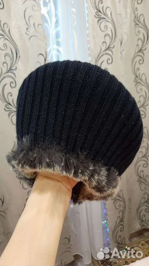 Норковая шапка вязанная