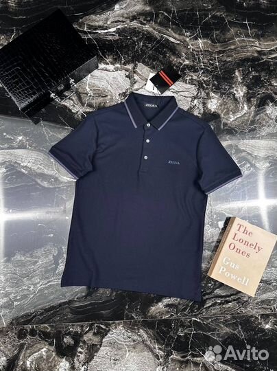 Поло Zegna мужское синее