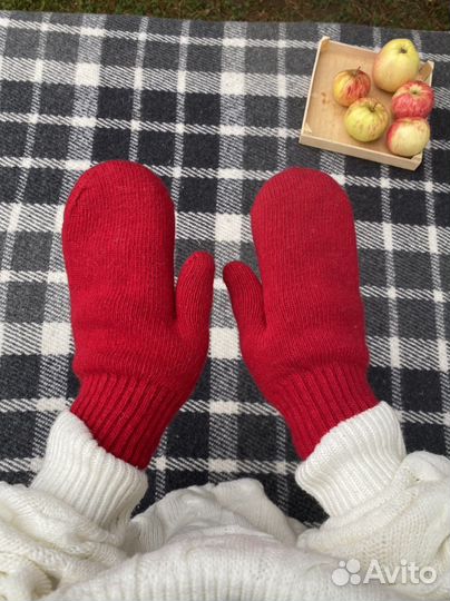 Варежки из натуральной шерсти