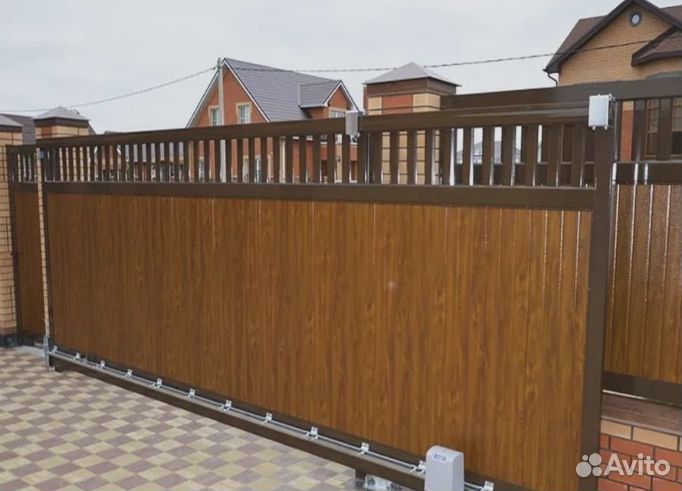 Откатные\Распашные ворота под ключ с покраской