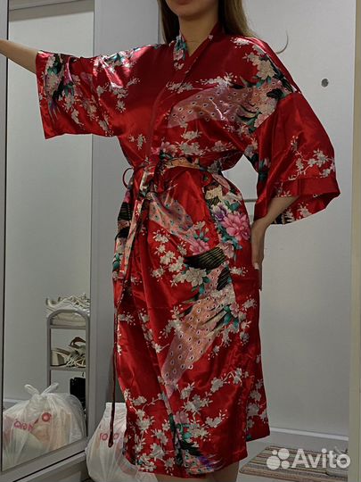 Халат женский шелковый