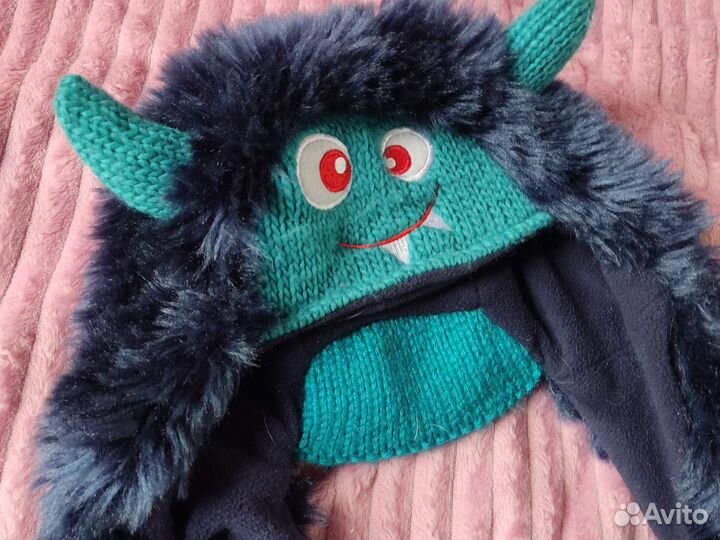 Шапочка с рожками из флиса