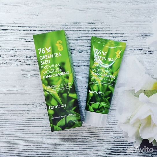 Пенка для лица с семенами зеленого чая FarmStay