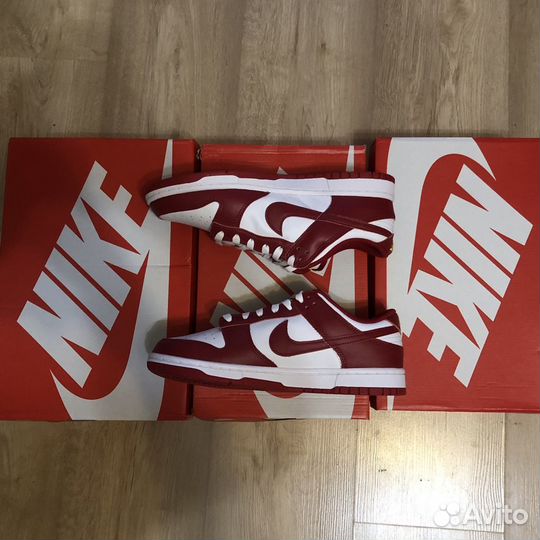 Кроссовки nike dunk LOW retro «GYM RED»