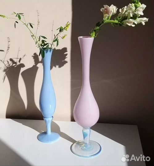 Вазы опаловое стекло винтаж Франция