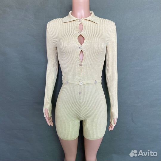 Трикотажный комбинезон женский