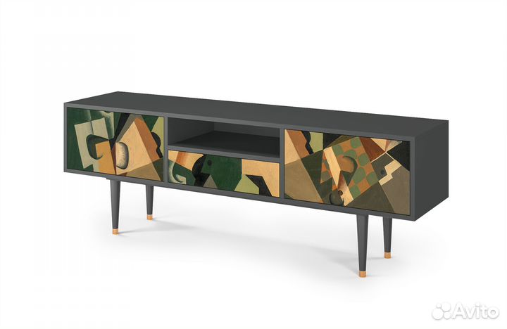 Тв-тумба T6 - Антрацит - Glass and Checkerboard