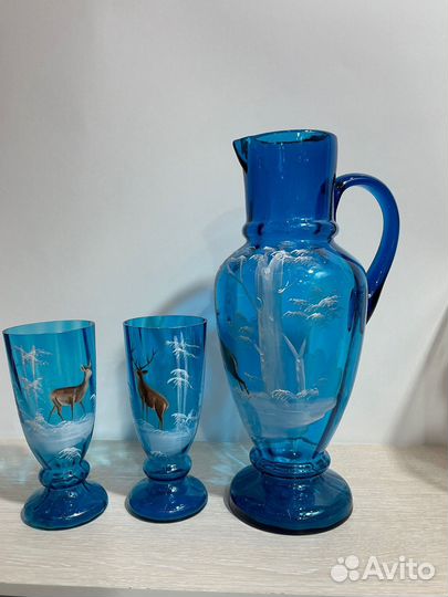 Антикварный кувшин Германия пара бокалов