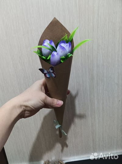 Букет из мыльных роз