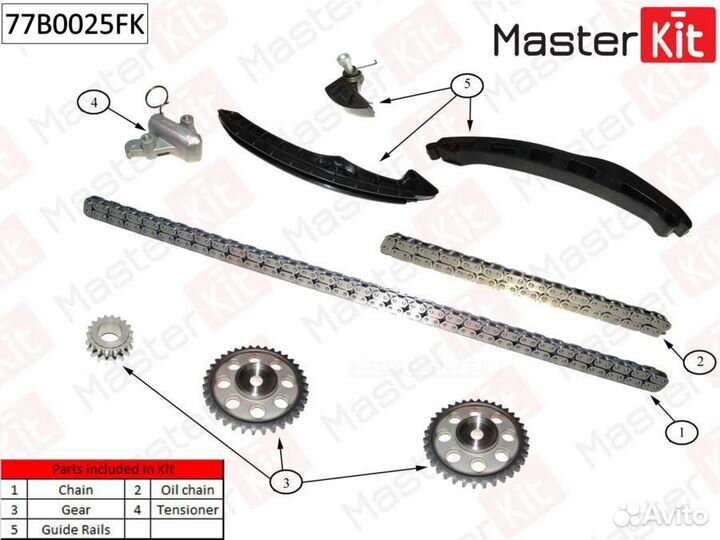 Masterkit 77B0025FK Комплект цепи грм
