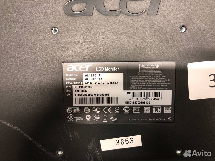 Монитор acer AL1916a