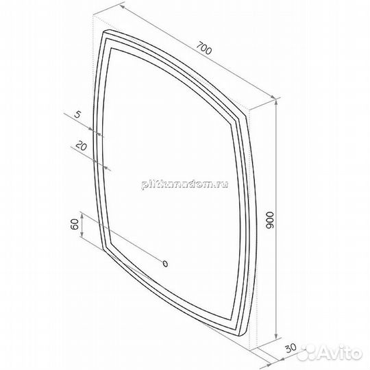 Зеркало Континент Dream LED 700х900 с подсветкой с сенсорным выключателем злп612