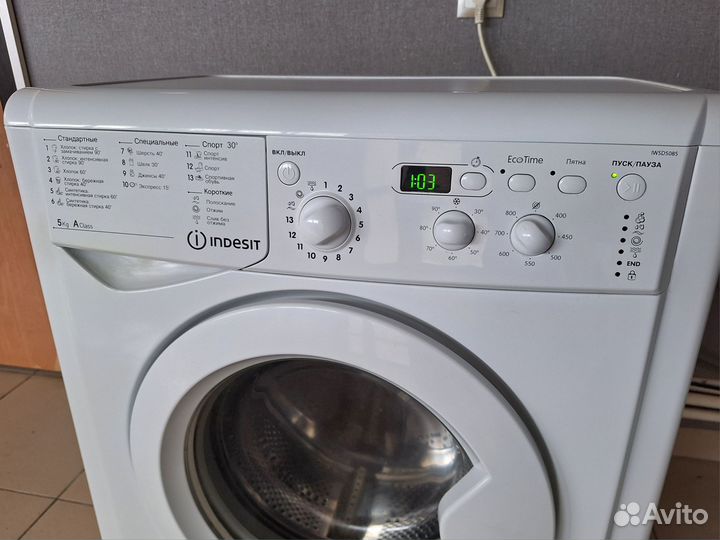 Узкий Indesit 5 кг с гарантией