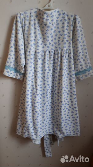 Теплый домашний халат со зверюшками S-XS