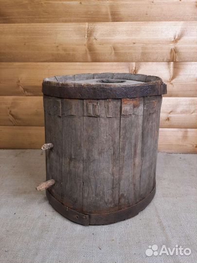 Деревянная Бочка Кадушка с Крышкой 19в 2