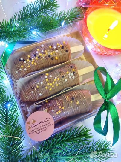 Подарок, сладкий подарок, бананы в шоколаде