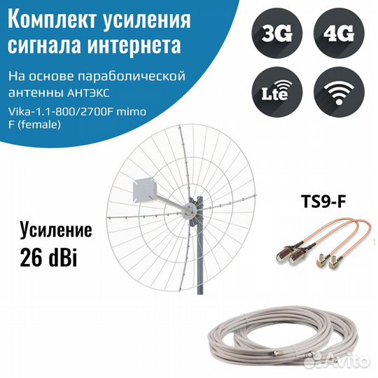 Усилитель интернет сигнала 2G/3G/WiFi/4G — антенна