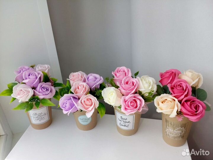 Букет из мыльных роз