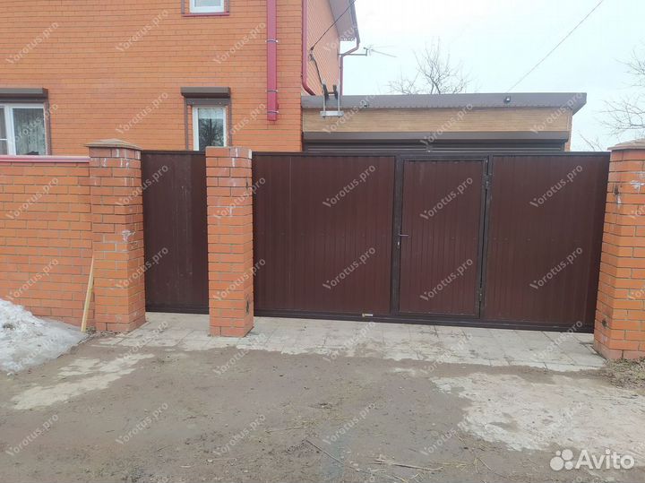 Ворота откатные с калиткой