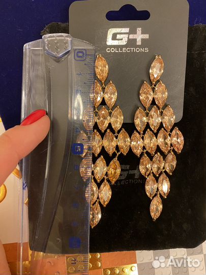 Серьги вечерние кристаллы Swarovski