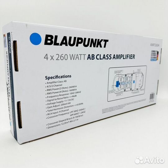 Усилитель 4х канальный / Blaupunkt 1040W Max