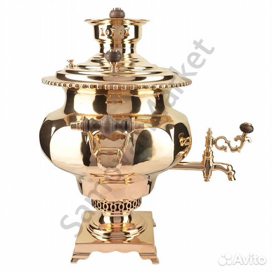 Самовар дровяной 6 л «Репка гранная», томпаковый