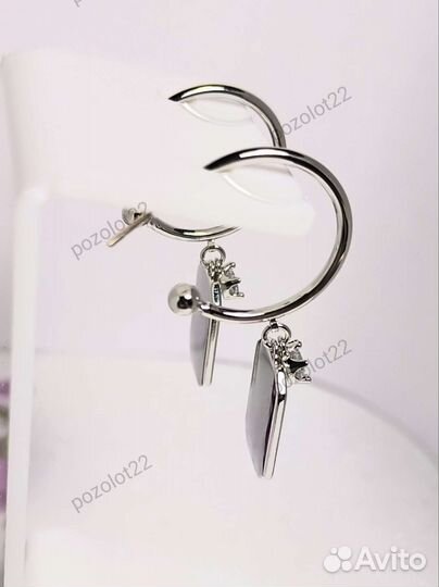 Украшение из медицинской стали. Серьги 4 см