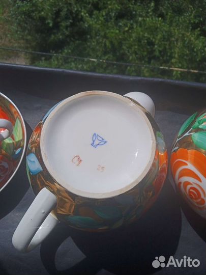 Сервиз чайный,Розы на золотом