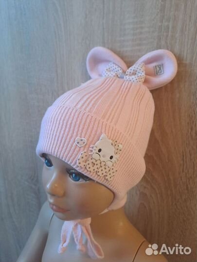 Детская шапочка для девочки на осень от 2хдо 4лет
