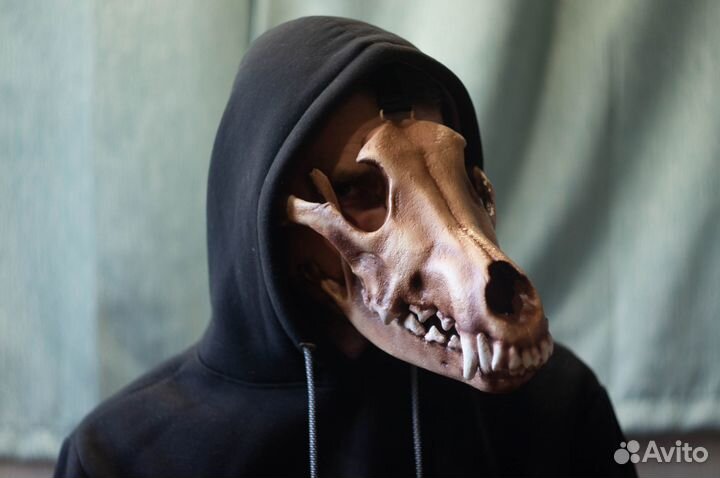 Карнавальная маска череп животного ручной работы