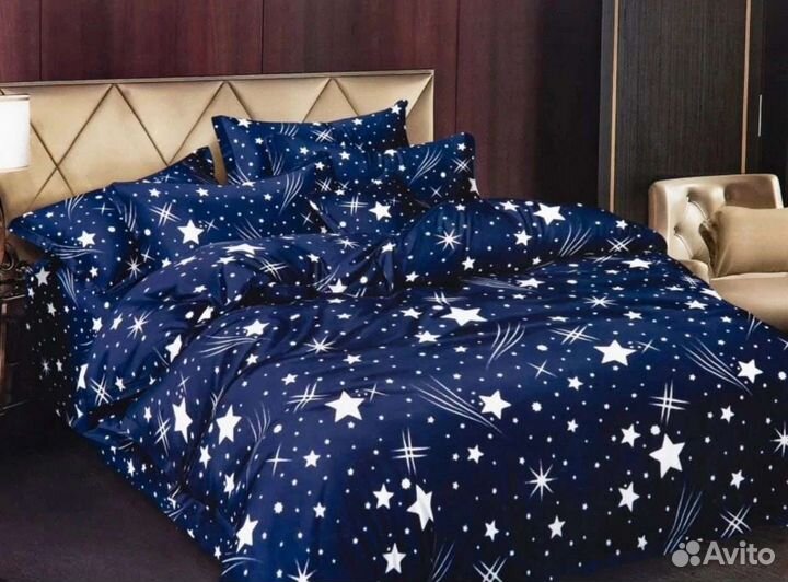 Постельное белье звёзды 1,5 2 сп,евро